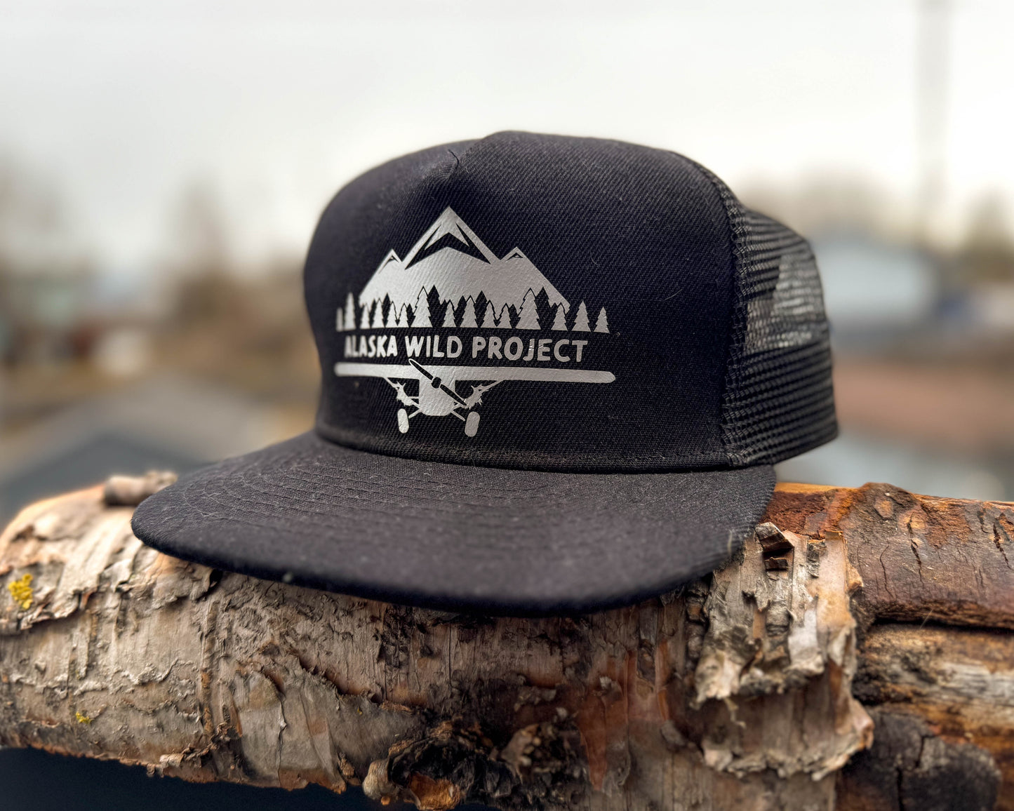 AWP Silver Logo Flat Bill Trucker Vinyl Hat